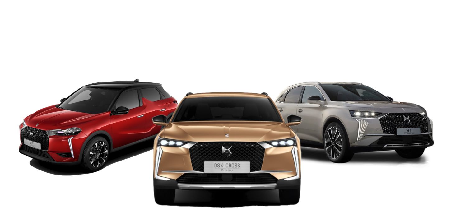 DS 4 רכב חשמלי אדום זהוב וכסף